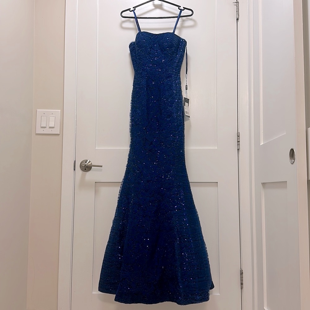 La Femme Strapless Mermaid Gown Featu